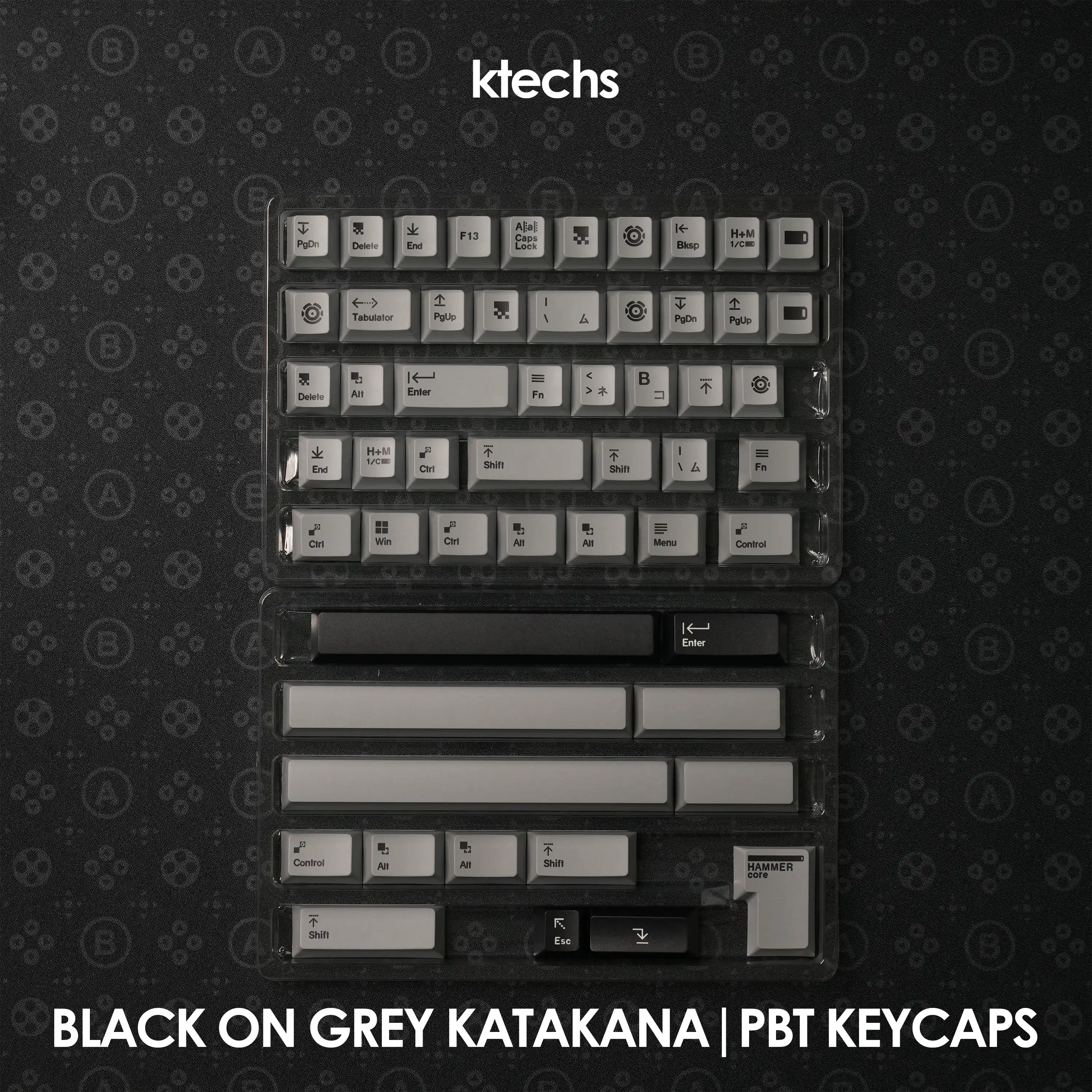 Black On Grey Katakana Keycaps - Image 2