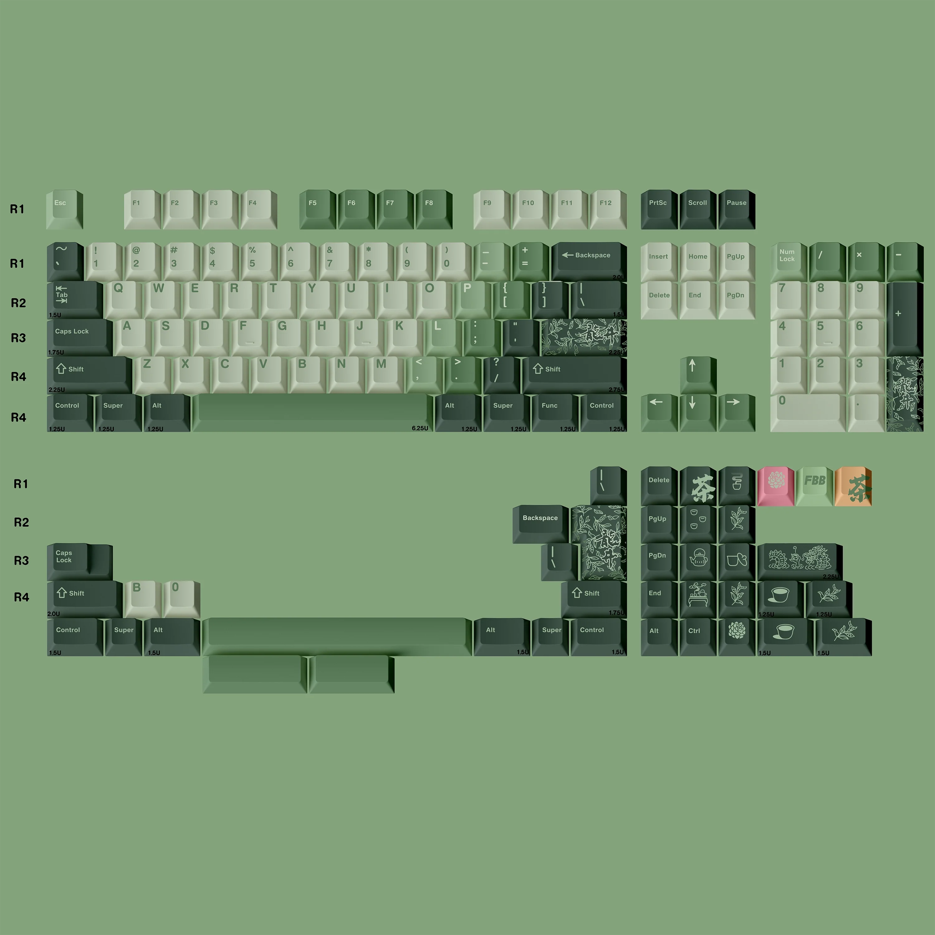 FBB Longjing Tea PBT Keycap Set - Image 2