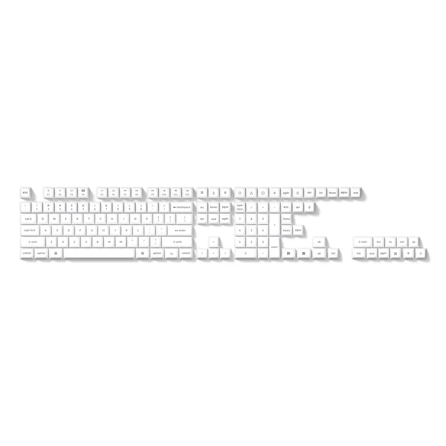 Keychron Black on White KSA PBT Keycaps