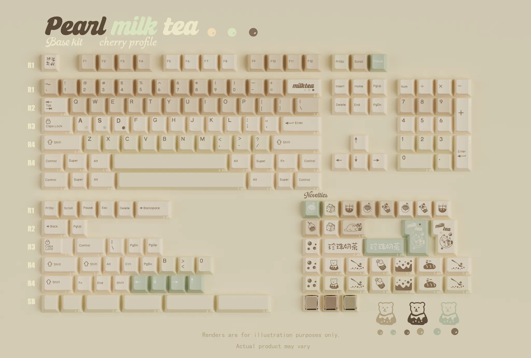 QK Pearl Milk Tea Keycaps - Image 12