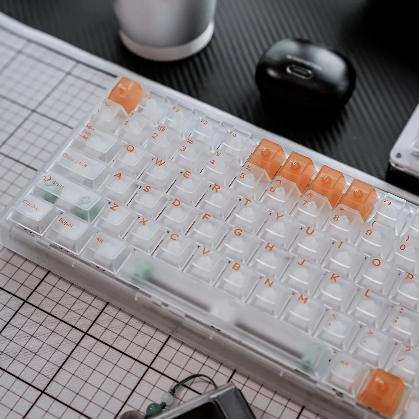 Translucent White Orange Keycaps - Image 2