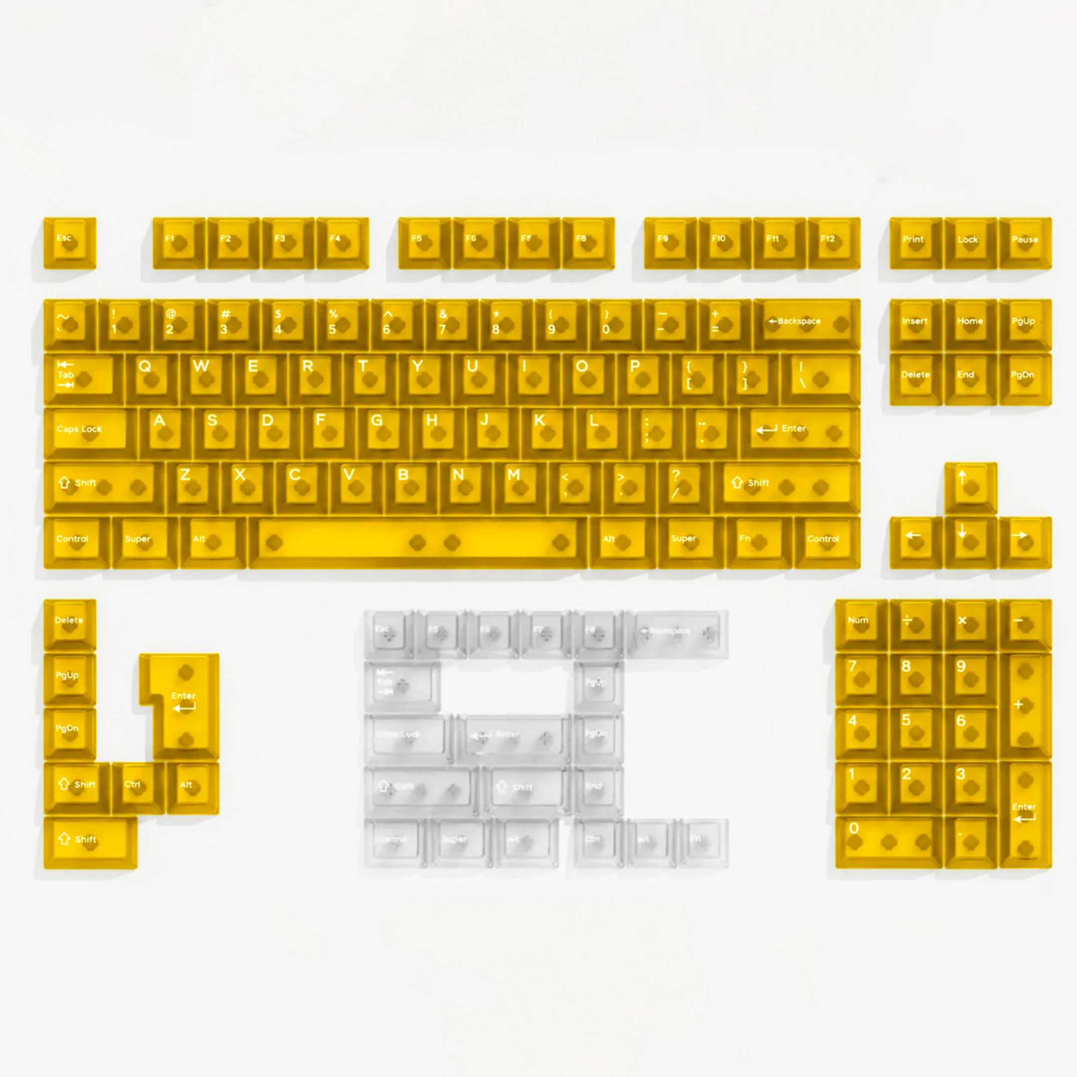Translucent Yellow Keycaps