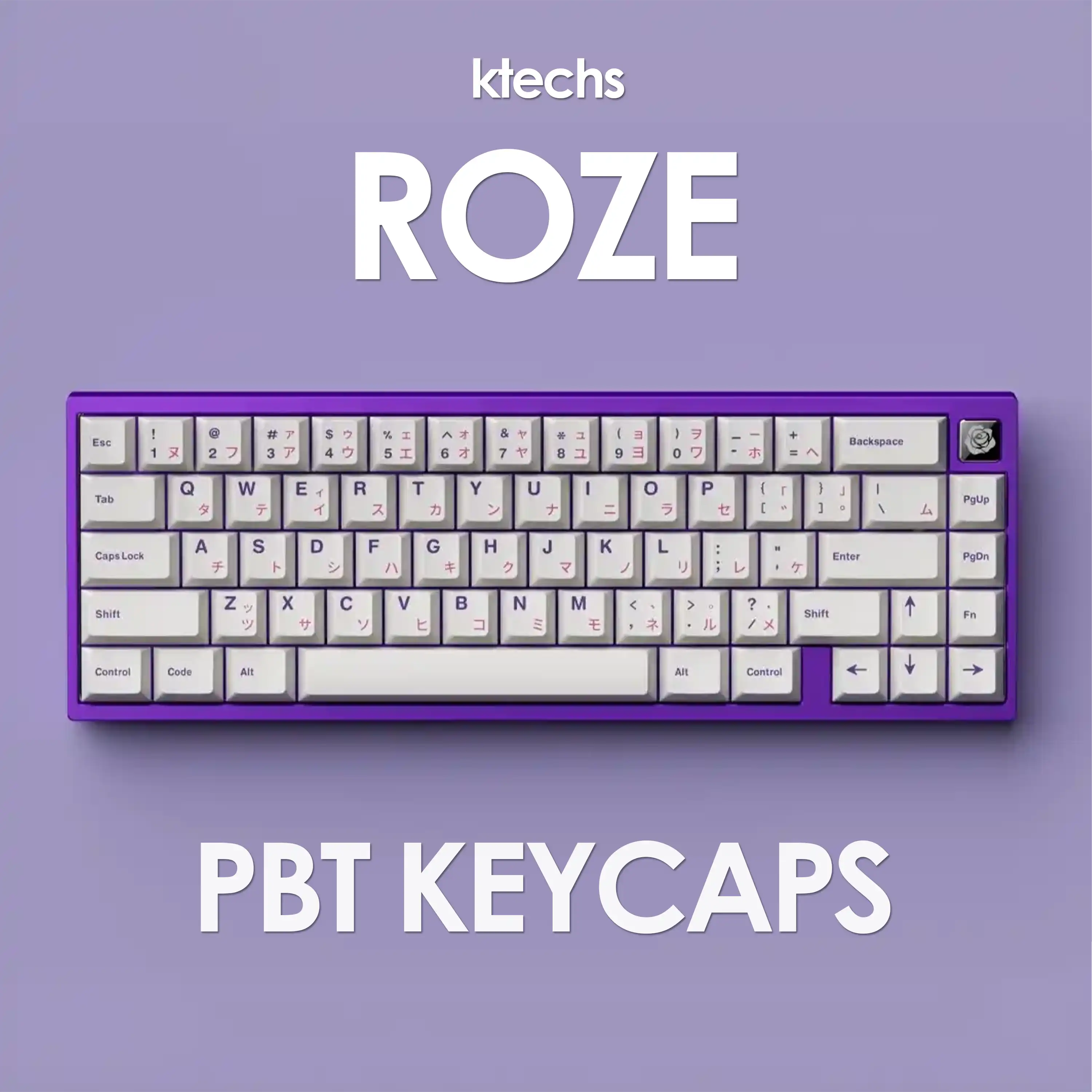 Tutkeys ROZE Cherry Profile PBT Keycap Set